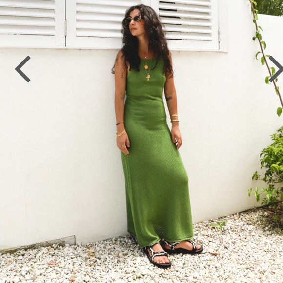 Verge Girl Dresses Vrg Grl Under The Sun Knit Maxi Dress Olive